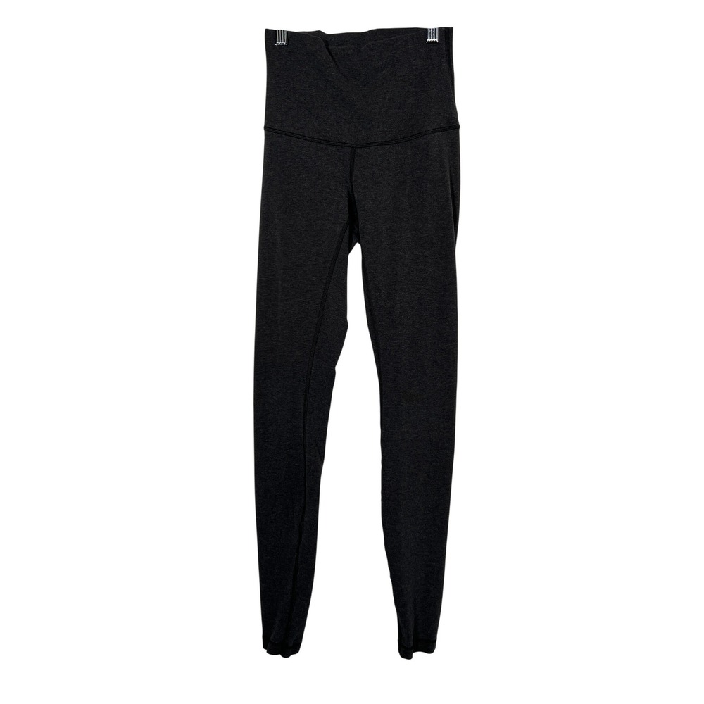 Lululemon High Rise Leggings Dark Gray Heathered Athletic Yoga Size 4 Long